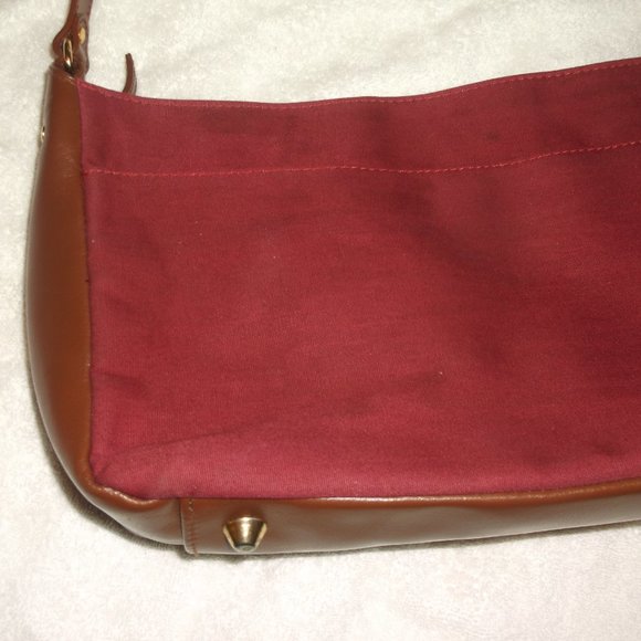 Appleseed's Maroon Red Canvas Purse Handbag - Picture 2 of 10